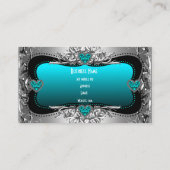 Aquamarines blaues Silber Diamond Image Hearts Ele Visitenkarte (Rückseite)
