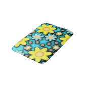 Aquamarines blaues u. gelbes Girly mit Badematte (Schrägansicht)