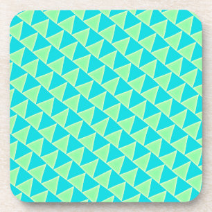 Aquamarines blaues und grünes Dreieck-Muster Getränkeuntersetzer