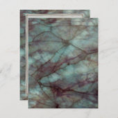 Aquamarines Blaues und Lila Fluoritmor Einladung (Vorne/Hinten)