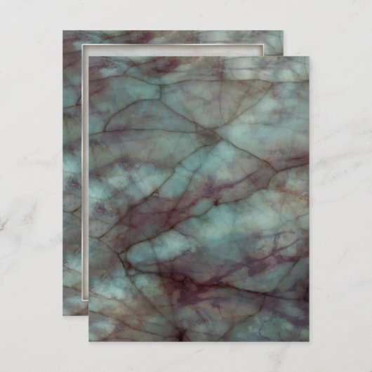 Aquamarines Blaues und Lila Fluoritmor Einladung (Vorne/Hinten)