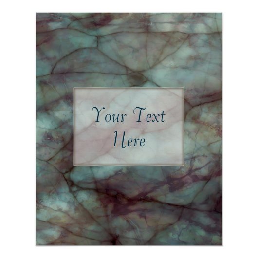 Aquamarines Blaues und Lila Fluoritmor Poster (Vorderseite)