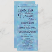 Aquamarines blaues und Lila Hochzeitsprogramm Programm (Vorne/Hinten)