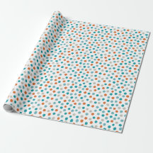 Aquamarines blaues und orangefarbenes Polka-Umschl