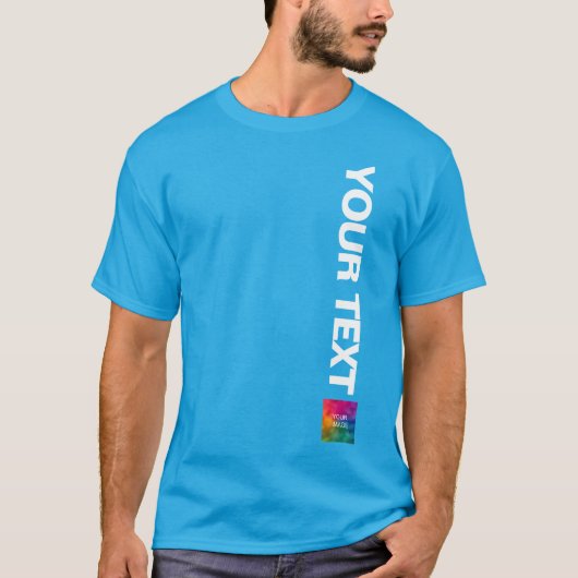 Aquamarines blaues Upload-Foto oder -Logo hier Hin T-Shirt (Vorderseite)