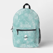 Aquamarines Blaues Wasserfarben Initialmonogramm Bedruckter Rucksack (Vorderseite)