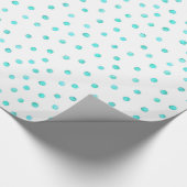 Aquamarines blaues weißes Confetti-Punkt-Muster Geschenkpapier (Ecke)