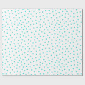Aquamarines blaues weißes Confetti-Punkt-Muster Geschenkpapier (Flach)