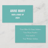 Aquamarines blaues weißes Haar & Make Up Stylish M Visitenkarte (Vorne/Hinten)