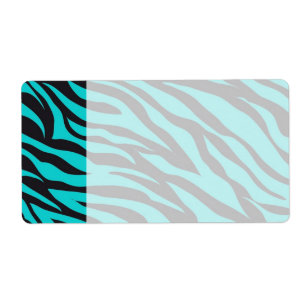 Aquamarines blaues Zebra Streifen Wildtierdrucke N