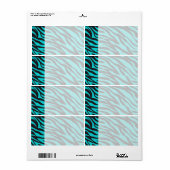Aquamarines blaues Zebra Streifen Wildtierdrucke N (Vorne)
