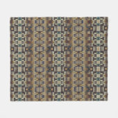 Aquamarines blaugraubraunes, rustikales Mosaikmust Fleecedecke (Vorderseite (Horizontal))