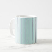 Aquamarines blaugraues Streifenmuster Kaffeetasse (Vorderseite Links)