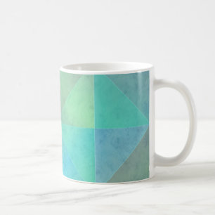 Aquamarines blaugrünes Dreieck Geometrisches Kunst Kaffeetasse