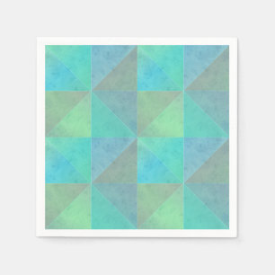 Aquamarines blaugrünes Dreieck Geometrisches Kunst Serviette