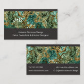 Aquamarines blaugrünes Metallisches Marmorkunstmus Visitenkarte (Vorne/Hinten)