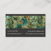Aquamarines blaugrünes Metallisches Marmorkunstmus Visitenkarte (Rückseite)