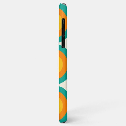 Aquamarines blaugrünes Orange Midjahrhundert-Schal Case-Mate iPhone Hülle (Hinten/Links)