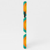 Aquamarines blaugrünes Orange Midjahrhundert-Schal iPhone Hülle (Rechte Seite)