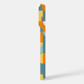 Aquamarines blaugrünes Orange Midjahrhundert-Schal iPhone Hülle (Linke Seite)