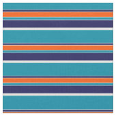 Aquamarines blaugrünes Orangenmuster Stoff (Nahaufnahme)