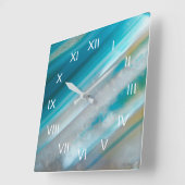 Aquamarines blauverbanntes Tor mit römischen Zahle Quadratische Wanduhr (Winkel)