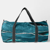 Aquamarines Blue Agate Gemstone Monogram Large Duf Duffle Bag (Vorderseite)