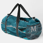 Aquamarines Blue Agate Gemstone Monogram Large Duf Duffle Bag (Rechte Ecke)