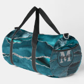 Aquamarines Blue Agate Gemstone Monogram Large Duf Duffle Bag (Rechte Ecke)