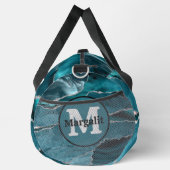 Aquamarines Blue Agate Gemstone Monogram Large Duf Duffle Bag (Rechts)