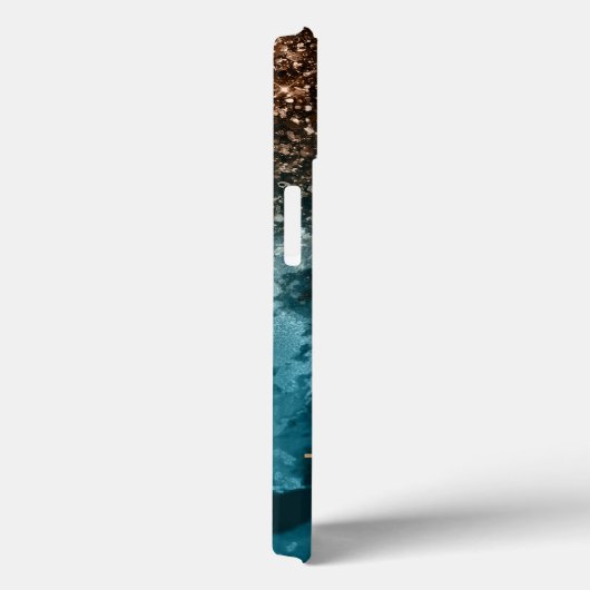 Aquamarines Blue Agate Glitzer Monogram personalis Case-Mate iPhone Hülle (Rückseite / Rechts)