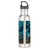 Aquamarines Blue Agate Glitzer Monogram personalis Edelstahlflasche (Rückseite)