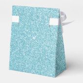 Aquamarines Blue Aqua Glitzer & Sparkle Monogram Geschenkschachtel (Rückseite)