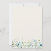 Aquamarines Blue Beige Wildblumen Brautparty Einladung (Rückseite)