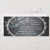 Aquamarines Blue Chalkboard-Brautparty Einladung (Rückseite)