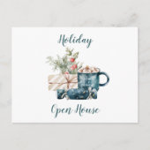Aquamarines Blue Christmas Holiday Open House Postkarte (Vorderseite)