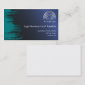 Aquamarines Blue Crescent Moon Logo Visitenkarte (Vorne/Hinten)