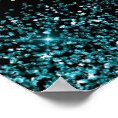 Aquamarines Blue Dress Imitats Glitzer Quinceanera Poster (Ecke)