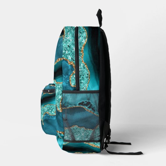 Aquamarines Blue Gold Glitzer Rucksack mit Individ (Rechts)