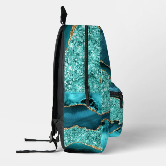 Aquamarines Blue Gold Glitzer Rucksack mit Individ (Links)
