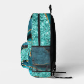 Aquamarines Blue Gold Glitzer Rucksack mit Individ (Rechts)
