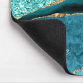 Aquamarines Blue-Gold-Marmor-Individuelle Name-Mau Mousepad (Ecke)