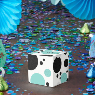 Aquamarines Blue Heart Polka Dot Brautparty Party Geschenkschachtel