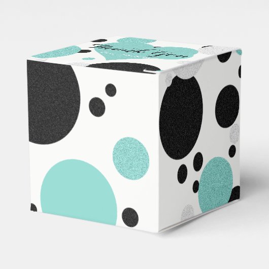 Aquamarines Blue Heart Polka Dot Brautparty Party Geschenkschachtel (Vorderseite)