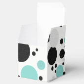 Aquamarines Blue Heart Polka Dot Brautparty Party Geschenkschachtel (Geöffnet)
