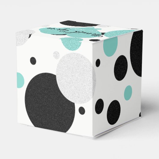 Aquamarines Blue Heart Polka Dot Brautparty Party Geschenkschachtel (Rückseite)