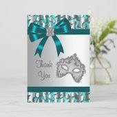 Aquamarines Blue Leopard Masquerade Party Danke Ka (Stehend Vorderseite)