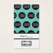 Aquamarines Blue-Logo mit Bar Code-Preismarken (Rückseite)