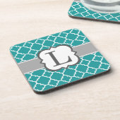 Aquamarines Blue Monogramm Letter L Quartett Untersetzer (Linke Seite)