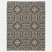 Aquamarines Blue Ochre Brown Beige Bohemischer Sta Fleecedecke (Vorderseite)